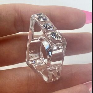 Acrylic Crystal Ring Embellished With Genuine“Crystal Stone Elements” New!